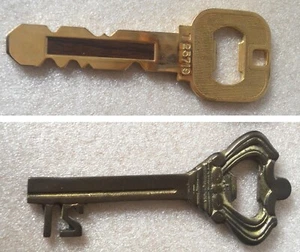 2 OVER SIZE KEY SHAPE SOLID BRASS Vintage BOTTLE OPENERS - Picture 1 of 4