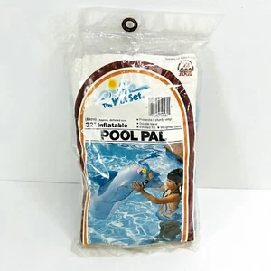 Vintage 1985 The Wet Set Inflatable 32" Blue Pool Pal Dolphin NOS Bop Bag - Picture 1 of 4