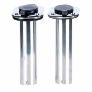 Pair 15 Degree Fishing Rod Holder S/S Flush Mount For Marine/Boat/Yacht/Kayak RV - Picture 1 of 8