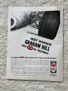 1966 Graham Hill Indianapolis 500 Race Winner Used STP Oil Treatment Print Ad - Picture 1 of 1