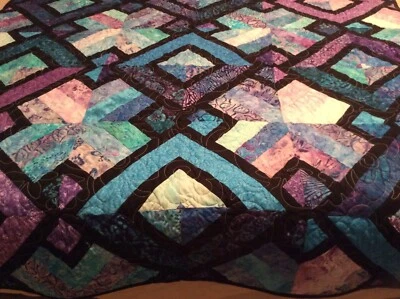 Tela de diseñador Qulited Throw multicolor batik de doble cara Foto 1 de 2