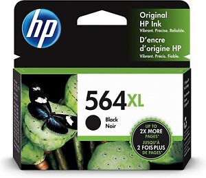 HP 564XL: Black High-yield Ink Works w/ DeskJet 3500, CN684WN EXP. 03/2024