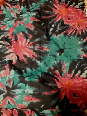 2  3/8 yds Total Crepe Fabric (Teal, Red, Navy Fireworks ) 45"W 48"L & 45"W 38"L - Image 1 of 4