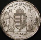 HUNGARY 5 Pengo 1930 UP Proof Restrike - Silver .640 - Regency - 2707  HS