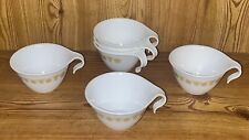 6 Vintage Corolle Butterfly Gold Hook Handle Cups Coffee/Tea Mugs Corning USA