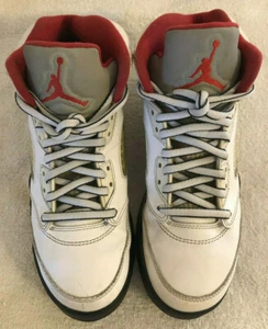 Jordan Retro 5 Boys Sz 6Y White Red 2012 Shoes #440888-100 Nike Air Pre-Owned - Picture 1 of 12
