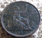 1863 Victorian One Penny Coin Queen Victoria See Pics M90 ]]