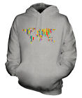 COLOURFUL WORLD MAP UNISEX HOODIE TOP GIFT PATTERN COLOURFUL
