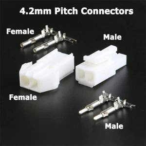 4.2mm Pitch Connector Housings EL-2 Pin Single Row Housing Male Female Terminals - Picture 1 of 11