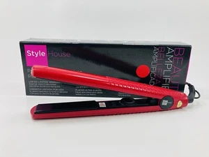 Style House 1" Professional Hair Styling Iron Ceramic Adj Heat Dual Volt, Red - Picture 1 of 10