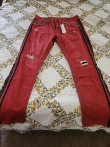 Rock Revival Sycamore Taper size 38x32 Distressed Red Jeans. - Picture 1 of 15