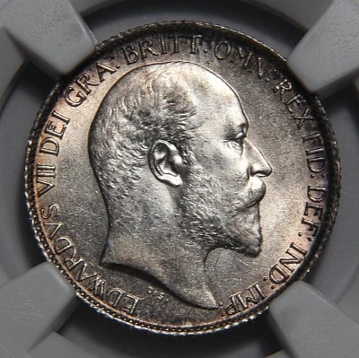 1903 Great Britain Six Pence 6d NGC MS62 Nice Reverse Tone! - Image 1 of 4