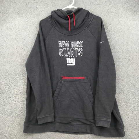 Nike Sweater Adult 2XL Gray NFL New York Giants Cowl Neck Pullover 28356 Cover