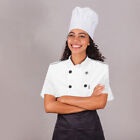 Short Sleeved Chef Jacket Chefs Coat Man Stand Collar Work Clothes