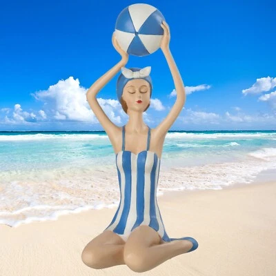 Maritime Badenixe Strandnixe Badelady Frauenfigur DekoFigur Vintage Retro LENA - Bild 1 von 4