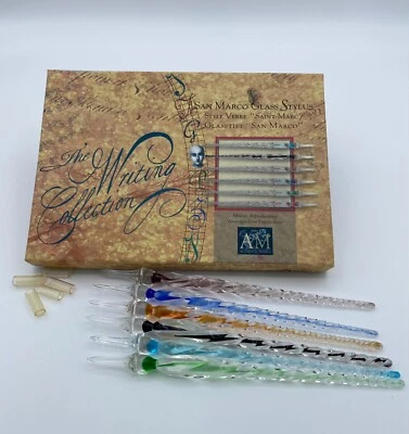 Authentic Models San Marco Glass Stylus Set In Original box. - Image 1 of 4