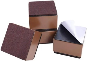 2 Inch Bed and Furniture Risers, Square Heavy Duty Solid Steel Self-Adhesive ... - Picture 1 of 7
