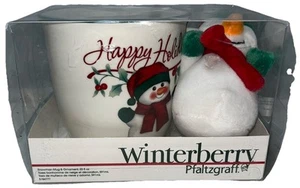 PFALTZGRAFF Winterberry Large 20 oz Happy Holidays Mug, Snowman New In Box - Picture 1 of 2