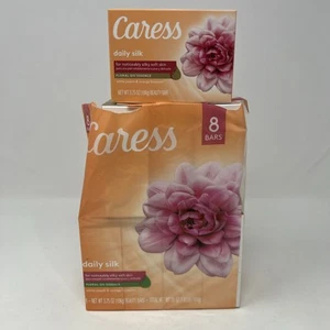 Caress 8 pk Daily Silk Bar Soap White Peach & Orange Blossom Floral Oil Essence - Picture 1 of 2