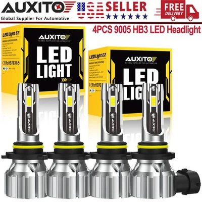 Kit de conversão de lâmpada de farol LED 4X 9005 HB3 lâmpada de feixe alto/baixo 6000K super branco - Imagem 1 de 4