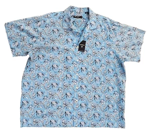 Cremieux Classic Blue Floral Shirt Size XXL Hawaiian Short Sleeve Button Up NEW - Picture 1 of 6