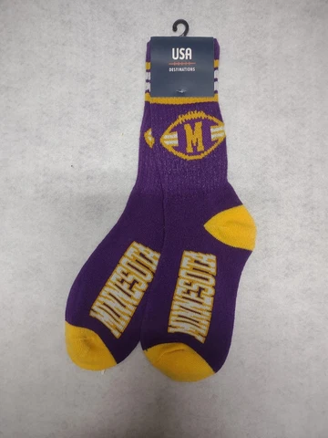 MINNESOTA Purple and Gold  City Name Football Team Color Socks Cover