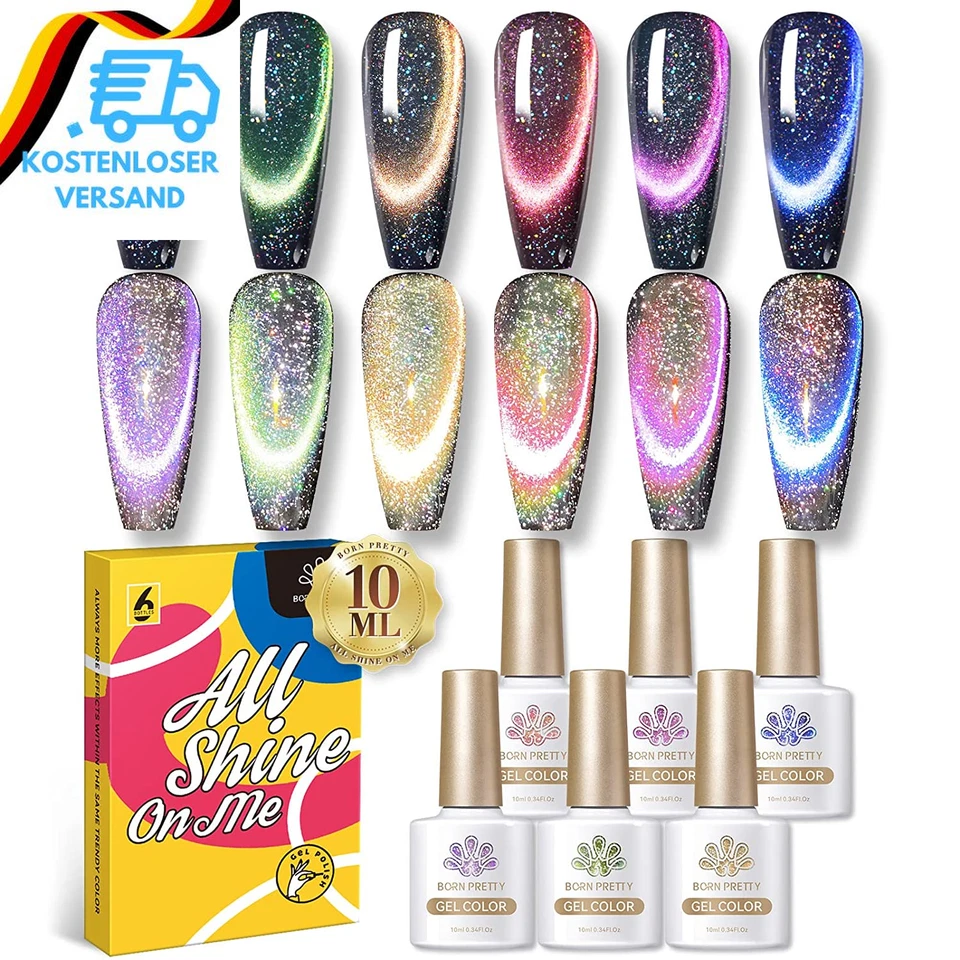 BESUCHE DEN BORN PRETTY-STORE BORN PRETTY UV Nagellack Cat Magnet Eye, 9D Chamäleon Holografisch Shellac Gel N