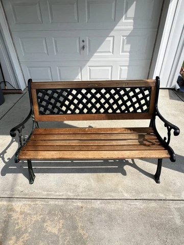 Vintage BERKELEY FORGE Cast Iron Wood Slatted Bench Cover