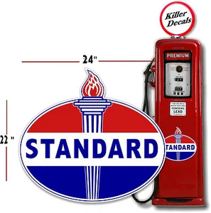 (STAN-2) 24" OLD STANDARD TORCH GAS PUMP OIL TANK DECAL GASOLINE LUBSTER - Picture 1 of 1