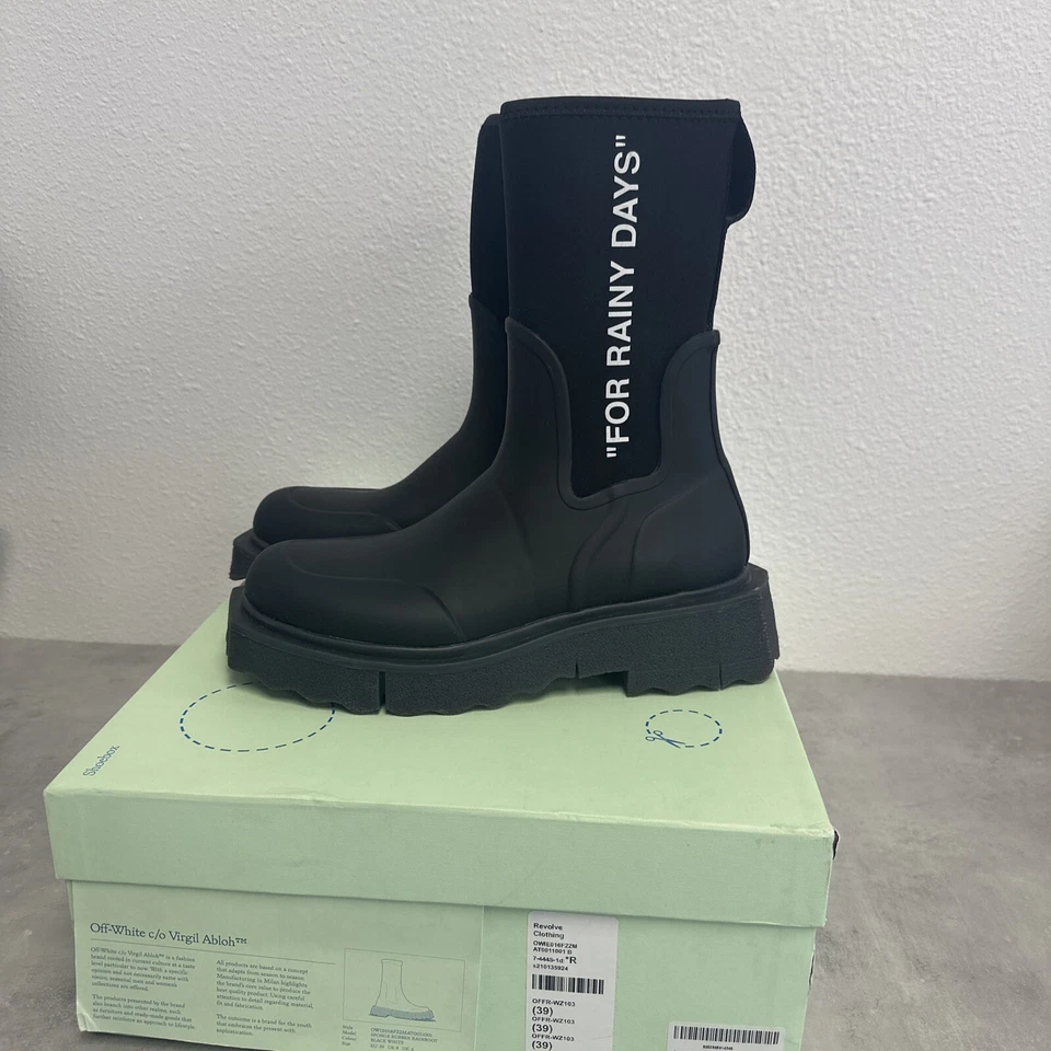 Botas de lluvia Off-White For Rainy Days negras para mujer EU 39/US 9 usadas con Foto 1 de 4