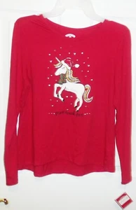 Holiday Time Girls Christmas UNICORN T-Shirt Long Sleeve Size XXL  18 NEW - Picture 1 of 3