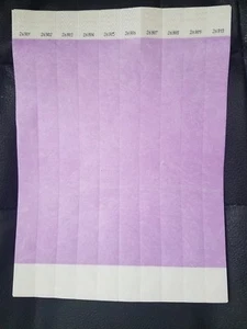 100 3/4" LAVENDER TYVEK WRISTBANDS, PAPER WRISTBANDS, WRISTBAND EVENTS - Picture 1 of 1