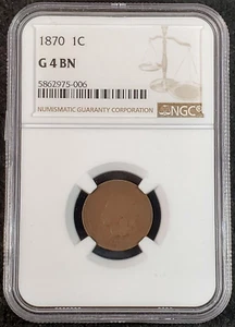 1870 Indian Head Cent NGC G 4 BN 5862975-006 Exquisite Coin Rare - Picture 1 of 9