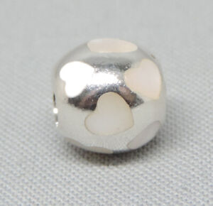 Pandora Moments White Mother of Pearl Love Me Charm/Bead Silver 925 790398MPW