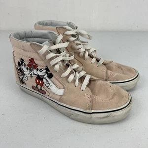 RARE Vans x Disney Sk8 Hi Mickey and Minnie Mouse Sneakers In Pink Suede 9 Women - Picture 1 of 6