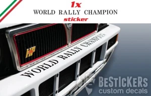 1 adesivo WORLD RALLY CHAMPION paraurti Lancia Delta HF evo MARTINI RACING 6 - Picture 1 of 1