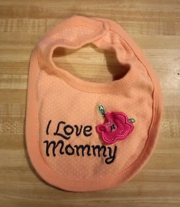 Babero Quiltex Baby Girl Talla Única Mezcla Algodón Melocotón I Love Mommy Flower - Imagen 1 de 1