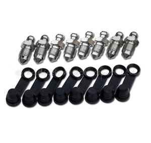 8x Stainless Steel Bleed Screws, 8x Brembo Dust Caps for Mitsubishi Evo Calipers - Picture 1 of 1
