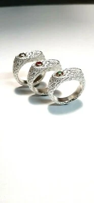 ANELLO UOMO CON RUBINO/ZAFFIRO/SMERALDO  NATURALI IN ARGENTO 925 - Immagine 1 di 4