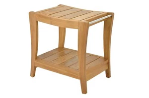 Grade-A Teak Wood Paris Shower Seat 18" Stool Bench - Picture 1 of 4