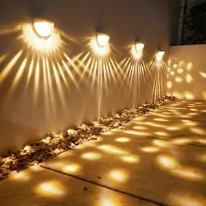 Outdoor Solar LED Wall Lights Home Garden Yard Fence Decoration Lamp Waterproof - Picture 1 of 34