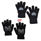 Winter Knit Gloves Breathable Full Finger Stretch Gloves Boys Girls Shower