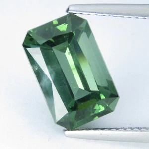 5.55Cts Stunning Green Natural Apatite 12.5x8.1x6.4mm Emerald Cut Loose Gemstone - Picture 1 of 5