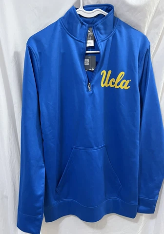 UCLA BRUINS Knights Apparel 1/4 Zip Logo Pullover Jacket Blue Small Cover