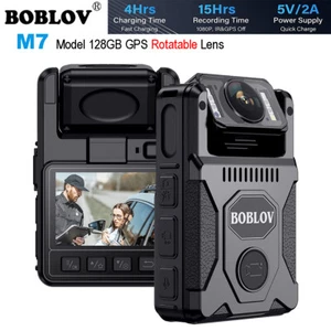 BOBLOV M7 128GB GPS Body Camera, 180° Rotatable Lens, 4000mAh 15Hours Recording - Picture 1 of 10
