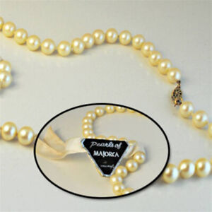 Majorca Pearl Necklace Knotted 8mm Spain Natural White filigree clasp 20" New