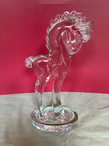Vintage Klar Kunst Glas großes Pferd Figur 12 cm - Bild 1 von 4