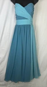 Vestido Alfred Angelo Azul Talla 12 Para Mujer’s Beyond The Sea Corsé Sin Tirantes Baile de graduación - Imagen 1 de 13