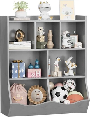 Librería infantil de 3 niveles con contenedor de almacenamiento de juguetes unidad de cubículo de múltiples estantes Foto 1 de 4