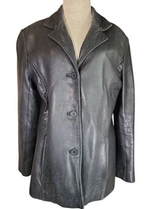 Vintage Adler Leather Jacket Women Med Buttons New Zealand Lambskin - Picture 1 of 7
